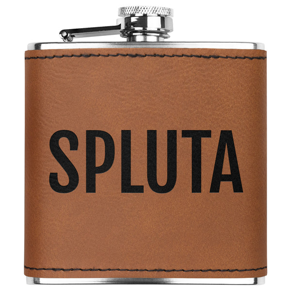 SPLUTA Leather Wrapped Flask