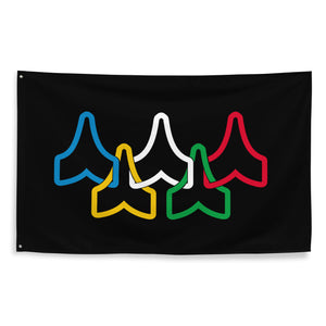 Chevron Rings Wall Flag